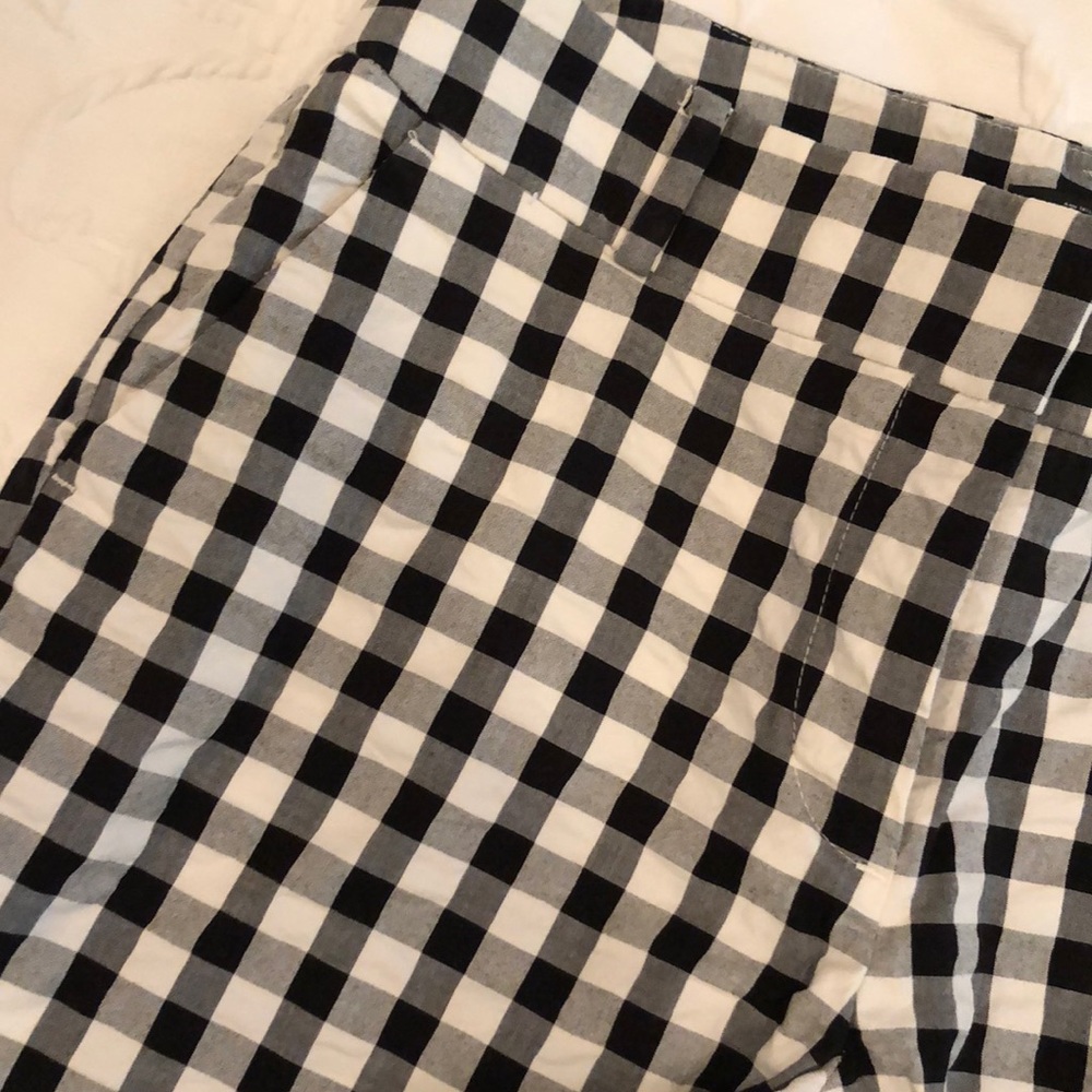 Loft Seersucker Buffalo Check Crop Pants - Picture 5 of 8